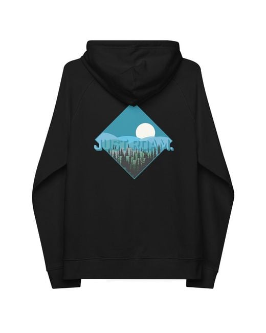 Anchor and Crew Black Just Roam. Seeker Organic Cotton Raglan Hoodie for men