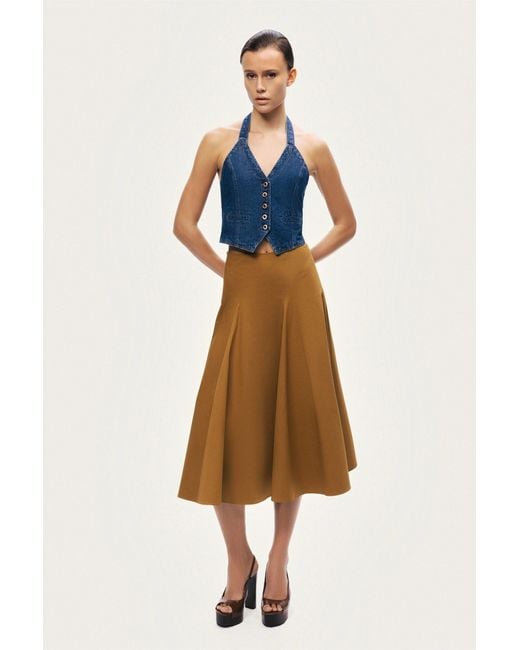 Nocturne Blue Halter Neck Denim Vest