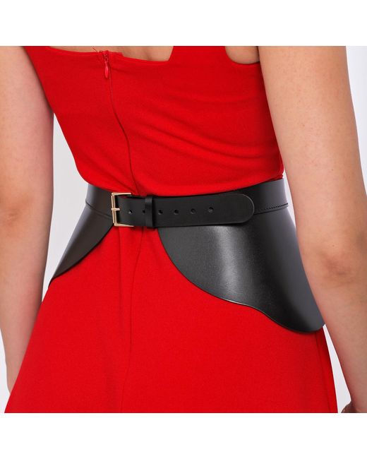 Haute Cuir Black Ivy Peplum Leather Belt