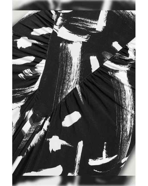 Nocturne Black Printed Halter Maxi Dress