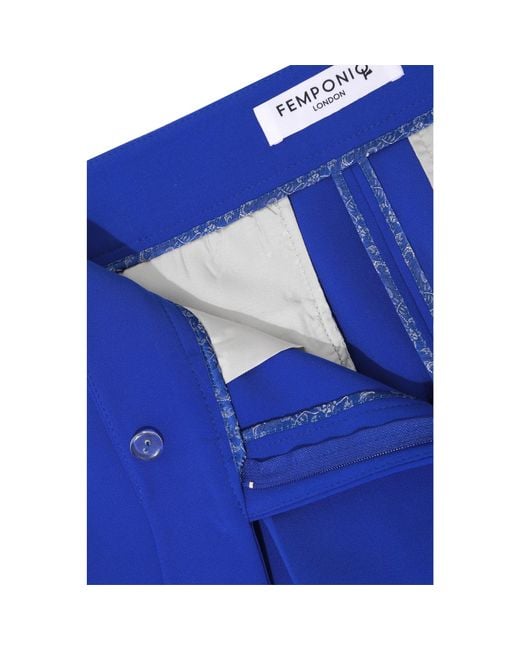 Femponiq Blue High Waisted Tailored Trouser