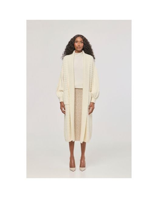 The Extreme Collection Natural Neutrals Ecru Long Knit Cardigan Dominic