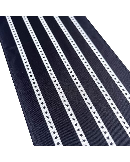 INGMARSON Blue Star Striped Silk Neck Scarf