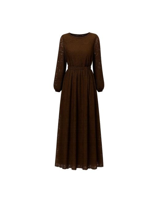 Tantra Spain Sl Brown Long Lace Dress With Elastic Waistband