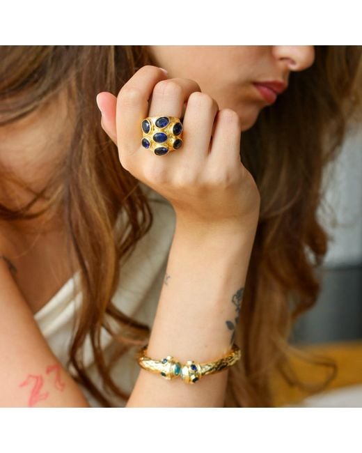 Kybele Studio Blue Sapphire Multi-Gemstone Cocktail Ring