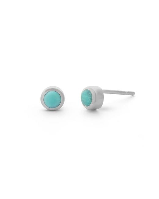 Nellou Jewellery Blue Mini Gem Dot December Birthstone Earrings Sterling
