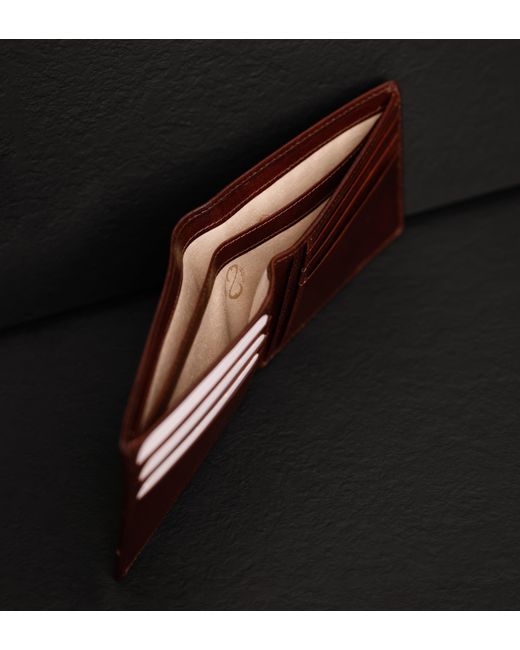 Time Resistance Purple Leather Bifold Wallet for men
