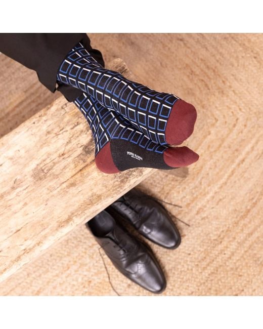 Peper Harow - Made in England Blue Cube Luxury Crew & Trainer Socks Bundle