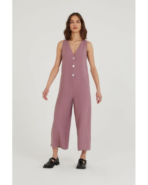 DOR Raw Luxury Blue By The Lake Maggiore Linen Jumpsuit