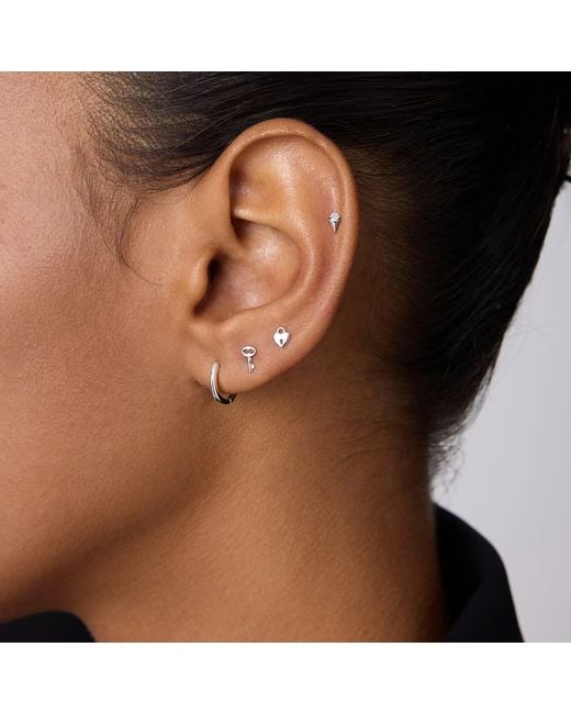 Vanhi Metallic 14K Solid Key Flat Back Stud