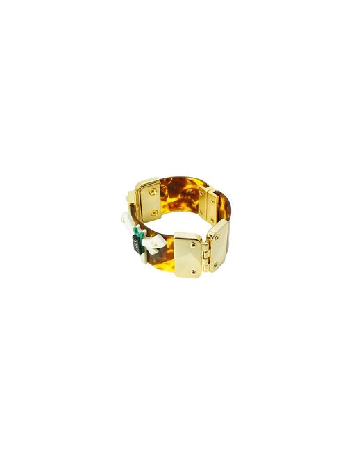 Gissa Bicalho Yellow Handmade Acrylic Bracelet Dragonfly