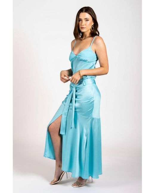 Why Mary Blue Amorous Aqua Boho Maxi Skirt