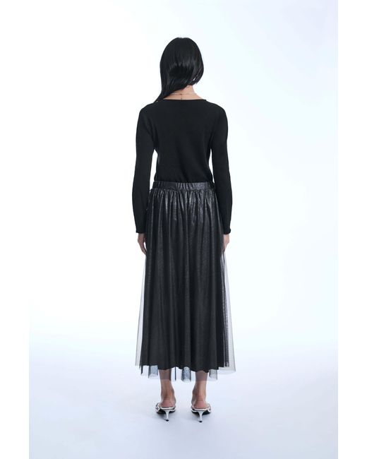 James Lakeland Black Laminated Tulle Skirt