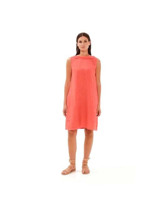 Haris Cotton Natural Neutrals Midi Linen Cami Dress With Back Tie Beach Sand