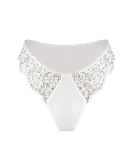 MONIQUE MORIN LINGERIE White Frisson Hi Leg Panty