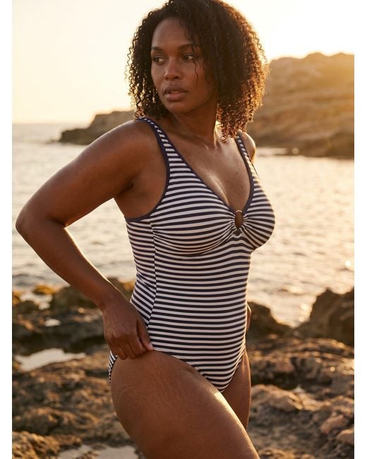 Aqva Swimwear Blue Stripes Macarella One-Piece Swimsuit