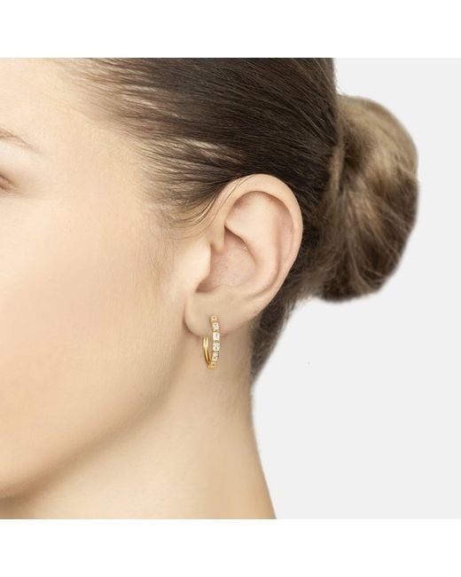Latelita London Metallic Classic Baguette Hoop Earrings