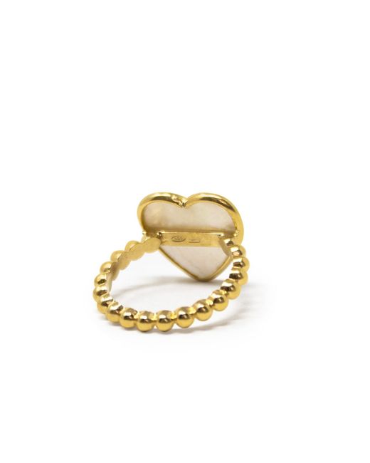 Vintouch Italy Metallic Happy Heart Pearl Stacking Ring