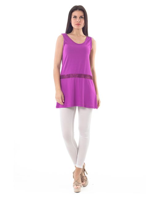 Conquista Purple Sleeveless A Line Tunic