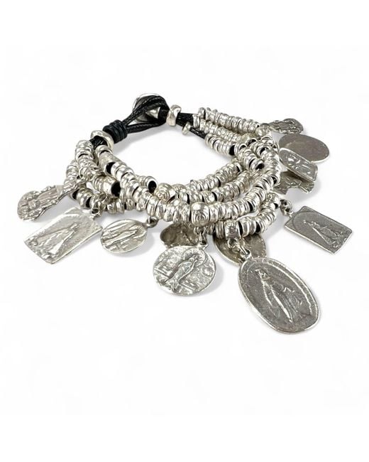 By Virgo Metallic Serafina Antique Charm Bracelet