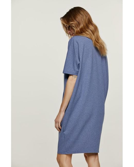 Conquista Blue Melange Batwing Dress
