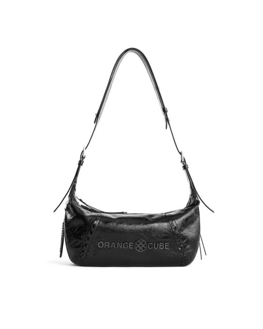 Orange Cube Black Metropolitan Hobo Bag