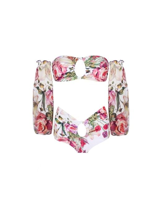 Nur Karaata Pink Marigold Bianca Bikini Set