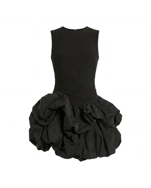 Mac Duggal Black Sleeveless Crepe Bubble Skirt Mini Dress