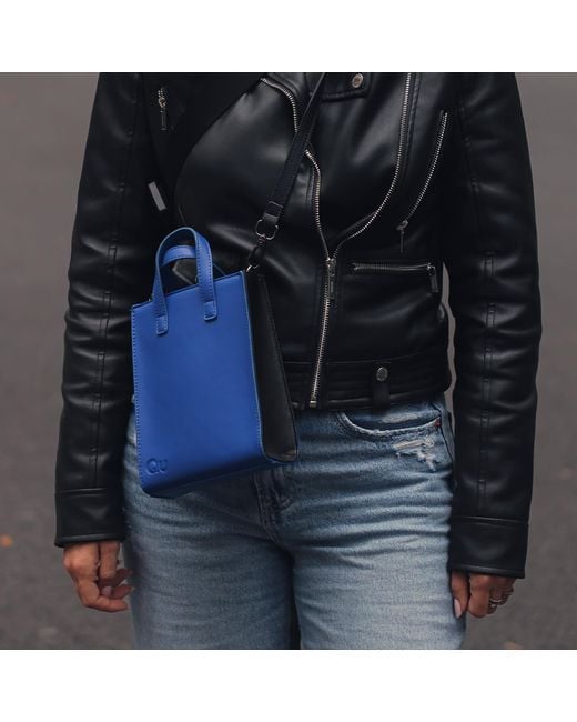 Qu Blue Electric Mini Tote Bag