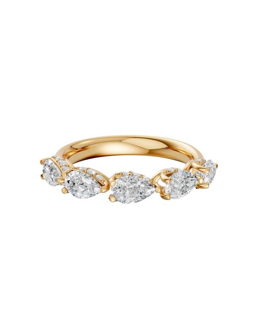 Aya Fine Jewelry Metallic Pear Lab Diamond Half Eternity Ring