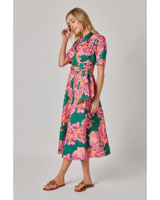 Marianna Déri Red Shirtdress With Detachable Belt Orchid