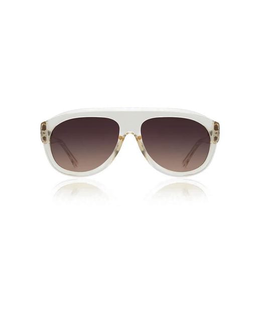A.Kjærbede Brown Neutrals Rio Sunglasses Ecru Transparent