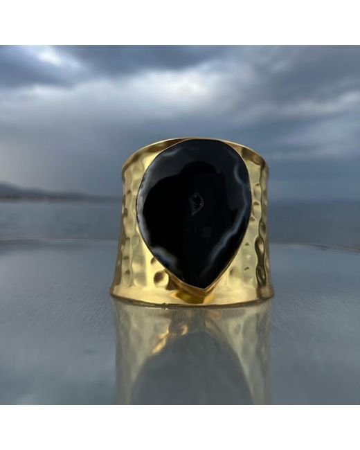 Sibylla Delphica Black Drusy Agate Bangle