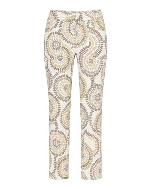Conquista Natural Neutrals Patterned Linen Blend Pants