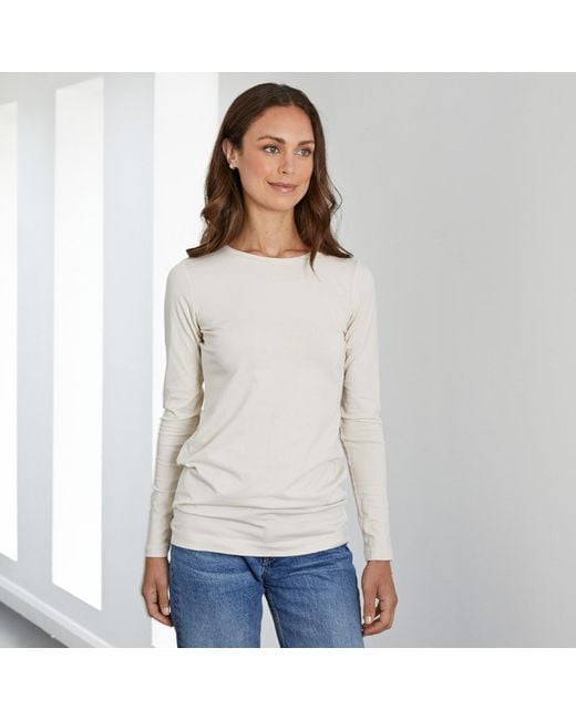 Cove Gray Neutrals Long Length Cotton Stone Tee