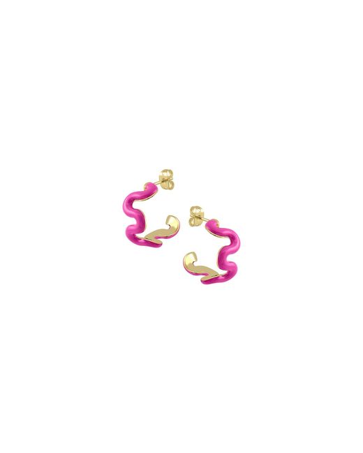 Lunaya Jewelry Pink Swirl Enamel Hoops