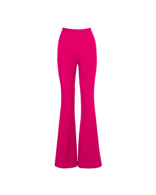 BLUZAT Pink Fuchsia High-waisted Flared Trousers