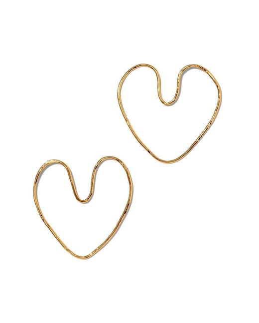 Jaredjamin Metallic Large Fluttering Heart Earrings