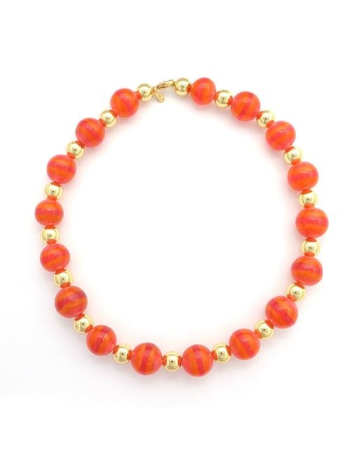 Hye Jane Jewelry Red Soleil Sphere Beaded Necklace