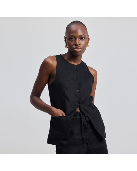 REISTOR Black Hemp Vest Jacket