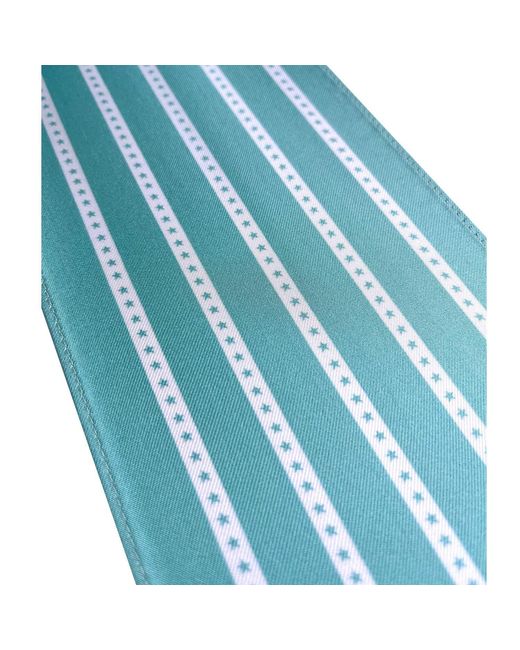 INGMARSON Blue Star Striped Silk Neck Scarf