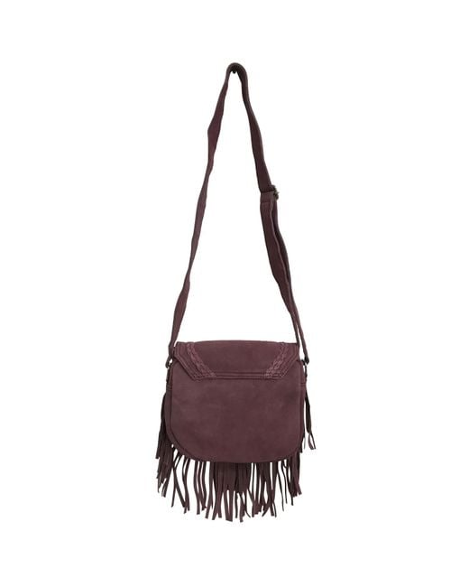 Zasta Studio Purple Banjara Suede Leather Crossbody Bag