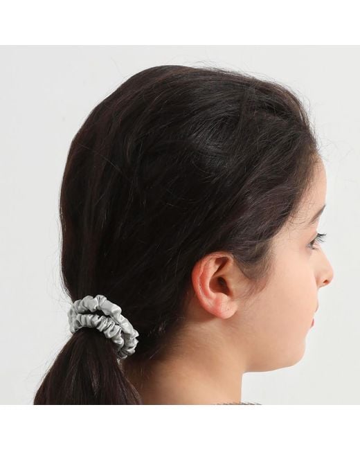 Soft Strokes Silk Metallic Pure Mulberry Silk Skinny Scrunchie Set Of Five