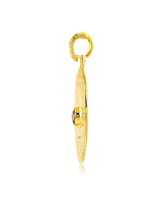Artisan Metallic 14k Yellow Gold Natural Diamond Designer Pendant