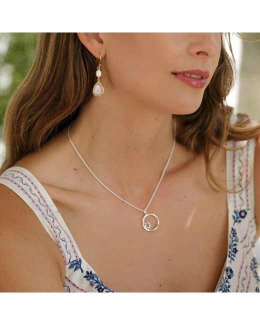 Isla Silver Metallic Rose Quartz Sterling Pendant