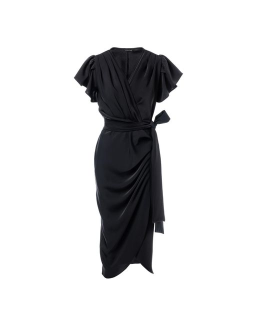 concept A trois Black Wrap Cocktail Dress