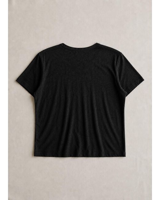 NOEND Black Cotton Modal Slub Crew Tee