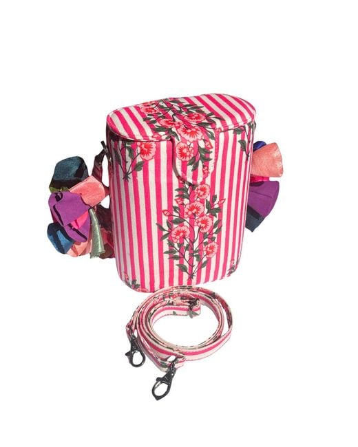 Simitri Pink Bouquet Bazaar Bucket Bag