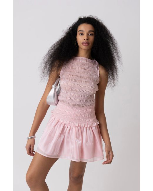 Amy Lynn Pink Sonya Shirred Top