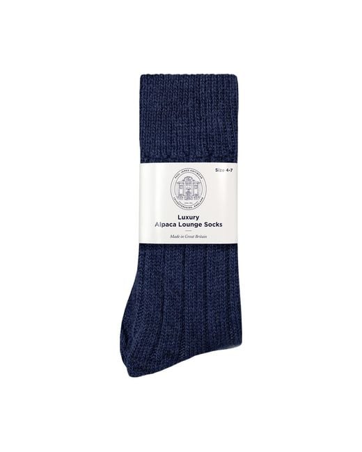 Paul James Knitwear Blue Alpaca Kenilworth Lounge Socks